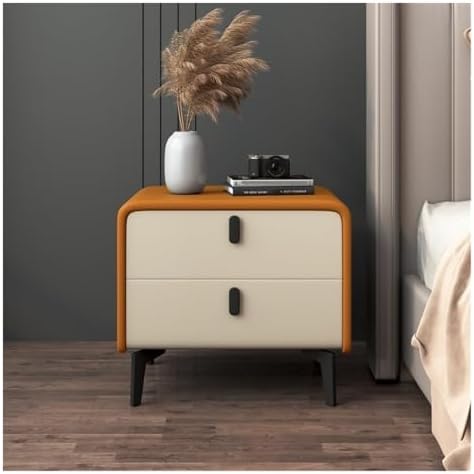 Modern Bedside Table Nightstand with Storage - Small Side Table with 2 Drawers & Sturdy Metal Legs - Perfect for Bedroom, Living Room, or Office