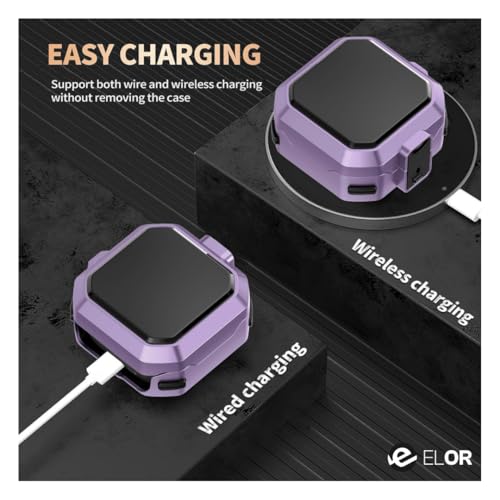 Image of ELOR Hybrid Eggshell Case Cover with Lock Compatible with Samsung Galaxy Buds 4 | 4 Pro (Earbuds Not Included) (Lilac Purple)
