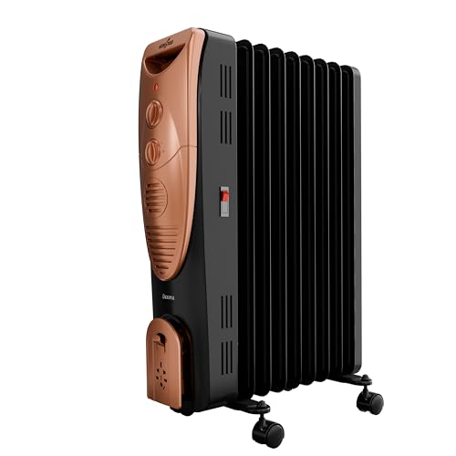Kenstar 2400 Watts 9 Fins Oil Filled Radiator with PTC Fan Heater (BLACK GOLD)