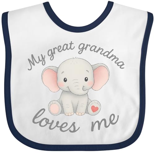 inktastic Cute Elephant My Great Grandma Loves Me Baby Bib