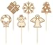 Produktbild Cake Topper Weihnachten 6 Stück aus Holz Höhe: 10 cm Weihnachtsdeko Muffin Kuchen Stollen Torten Stecker Premium Gravur - Geschenkidee Nikolaus Christmas