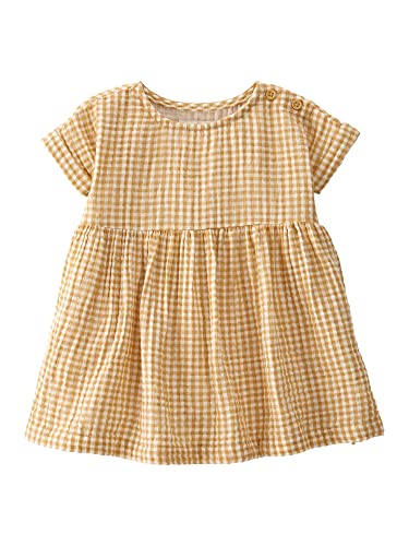 Carter's Baby & Toddler Girls' Organic Dress, Gold Plaid, 6 Months #TOP11