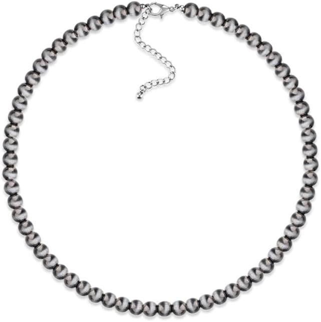 Navajo Western Pearl Necklace - Vintage Boho Choker with Turquoise Stones for Women - Image 2