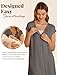 Ekouaer Labor/Delivery/Hospital Gowns Maternity Outfits Nursing Nightgown Sleepwear for Breastfeeding V Neck Short Sleeve Nightshirt Sleepwea Dark Grey M