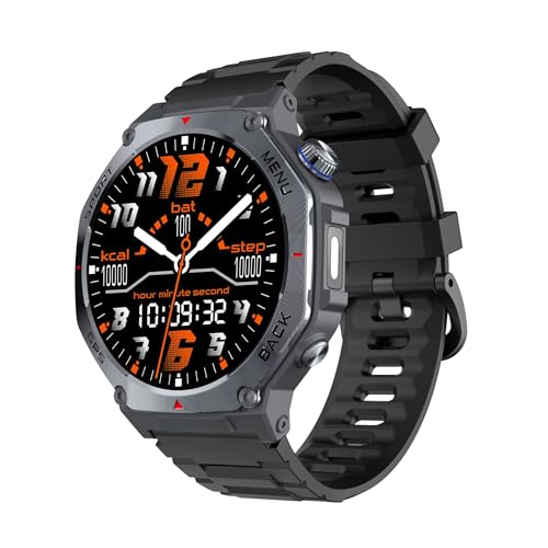 LUVYO Reloj Inteligente Hombre Deportivo, Smartwatch Hombre 1,43” AMOLED 2025, GPS Integrado Compatible con Strava, Guarda Rutas, Llamadas Bluetooth, +100 Modos Deportivos, Monitor de Salud