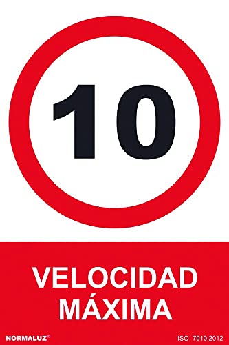 Normaluz Rd40077 - Señal Velocidad Máxima 10 Pvc Glasspack 0,7 Mm 21X30 Cm Con Cte, Ripci