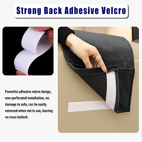 AmazeCov Headrest Pillow with Pearl Cotton Filling - Non-Slip Headrest Cushion for Recliners, Sofas and Loveseats (Black)