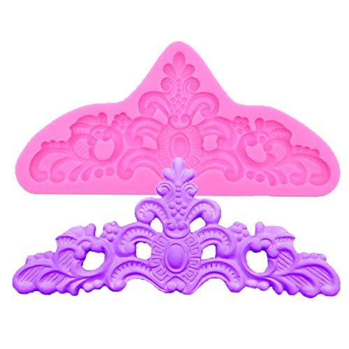 Large Sugarcraft Crown Cake Baroque Style Silicone Mold for DIY Chocolate Candy Fondant Wedding Cake Topper Decor Soap Candle Wax Crayon Melt Plaster Resin