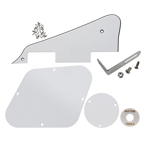 IKN 1 Set Pickguard/Cavity/Switch Covers(White)/Pickup Selector Plate/Bracket/Schroeven voor LP Gitaar Stijl 3Ply White/Black/White