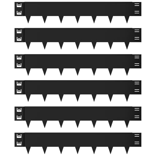 Galvanized Steel Landscape Edging - 40 Inch Strips, 8 Inch Depth, 6-Pack Black Bendable Metal Edging - 20FT Total Length