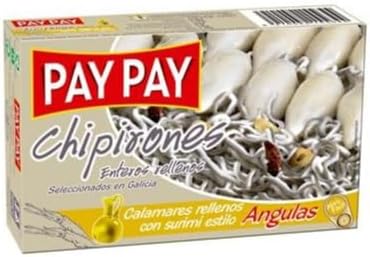 Pay Pay Whole Stuffed Squid Stuffed with Oil, Pack of 3 Boxes of 120 g, Drained Weight 72 g - 1