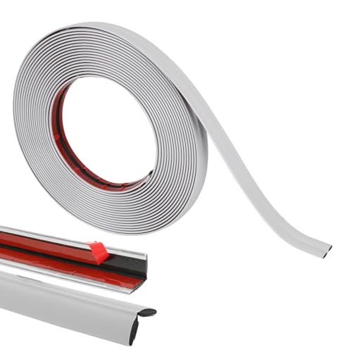 Molduras decorativas autoadhesivas, 10 m x 2 cm, moldura de pared, techo, pared, espejo, esquina, armario, armario y revestimiento automático, cortar y pegar (blanco)