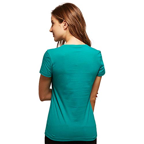 Camiseta Babylook Basica, basicamente., G, Verde, Feminino