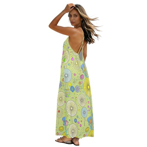 Robe de plage M à fleurs de pissenlit pour les vacances d'été