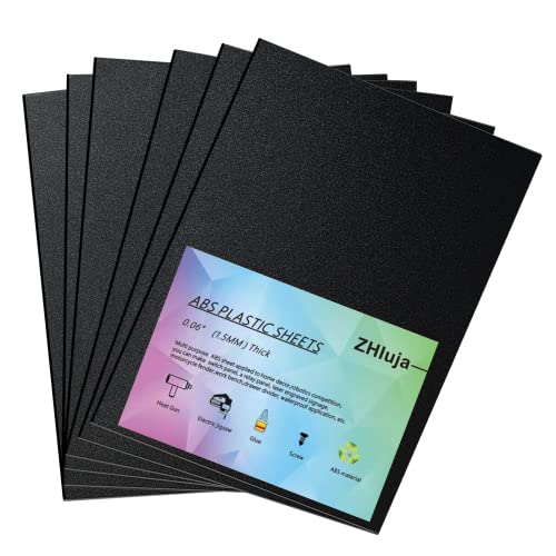 Black ABS Plastic Sheets- 1.5mm/0.060" Thick,305 x 406mm, 6 Pack ...