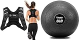 Aduro Sport Weighted Vest Workout Equipment, 4lbs Body Weight Vest Bundle with Exercise Ball...