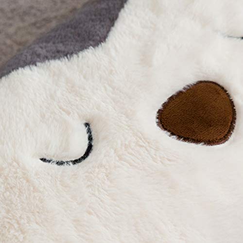 Image of Snugtown Stuffed Animal Lumbar Pillow, Super Soft Plush Cuddle Throw Pillow for Kids, Cute Fox Shaped Pillow, 12 x 24 Inches, Grey, Ivory