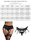 comeondear Breiter Strapsgürtel Damen Schwarz PU Leder Große Größen Sexy Strumpfhalter mit 6 Strapsen Wetlook Dessous Set Curvy Strumpfband Garter Belt Plus Size Hosenträger Strapshalter Schwarz,L