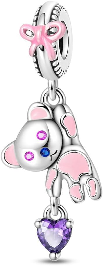 Silver Charm for Women Fit Pandora Bracelets Necklaces Cute Animal Bead Charms DIY Jewelry Gifts