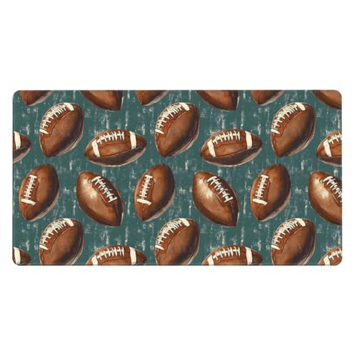 Grand tapis de souris football vert vintage aux finitions durables avec bords cousus