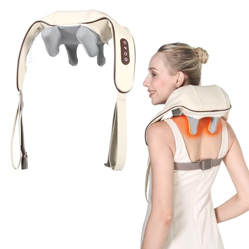 KppeX 4D Deep Cordless Tissue Kneading Neck Massage with Heating Function, Shiatsu and Shoulder...
