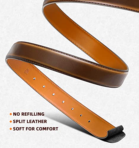 BULLIANT Leather Belts Strap 1 1/2" with Snaps No buckle for Men Belt Replacement3