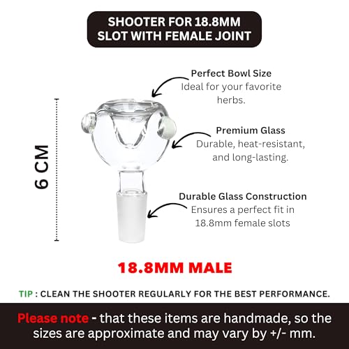 Image of OutonTrip Glass Bong Shooters (18.8MM Bowl) - Set of 2 | Durable & Easy to Clean for Water Pipes