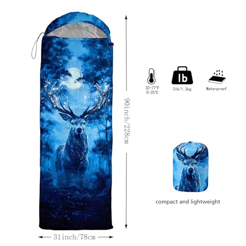 Image of QOOMO Camping Sleeping Bags,3 Season Warm & Cool Weather,Lightweight,Waterproof Sleeping Bags for Adults & Kids,Traveling,and Outdoors,Camping Gear Equipment