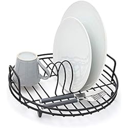 Cesta Para Fregadero Redondo simplywire - Escurreplatos Circular - Bandeja recogegotas Redonda para el Fregadero - Acero Revestido de plástico Negro