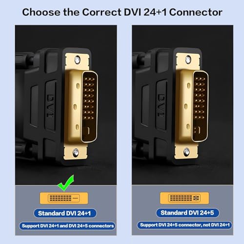 Image of ETZIN DVI to VGA Cable, 1080p Active VGA Adapter Converter 24+1 Male to Male Adapte Compatible with DV-I Desktop PC DVD to 15 Pin D-SUB VGA Monitor HDTV Projector EPL-1425CC