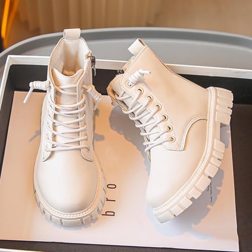 Girls Lace Up Riding Boots Fall Fashion Side Zip Up Cozy Combat Shoes Lug Sole Chunky Bottom Warm Boot for Toddler4
