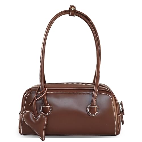 Image of Hobo bag with heart charm (Brown Vegan Leather)
