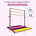 XDEMODA The Latest Model Gymnastics Bar for Kids Ages 3-15 for Home, Anti-Slip, Easy to Assemble, 35” to 55” Adjustable Height Gymnastic Horizontal Bars Equipment (Gym bar with mat, Pink)