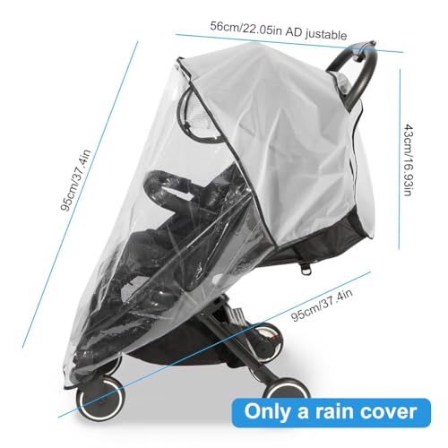 Wemoralix Universal Pram Rain Cover with Window, EVA Stroller Rain Cover,Baby Buggy Cover Protect from Sun, Dust & Snow - Image 4