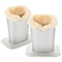 TOYANDONA Lot de 2 Porte-Lunettes en Cuir Synthétique Argenté avec Doublure Peluche Support Stable pour Bureau et Table de Chevet Rangement Sécurisé pour Lunettes de Soleil et