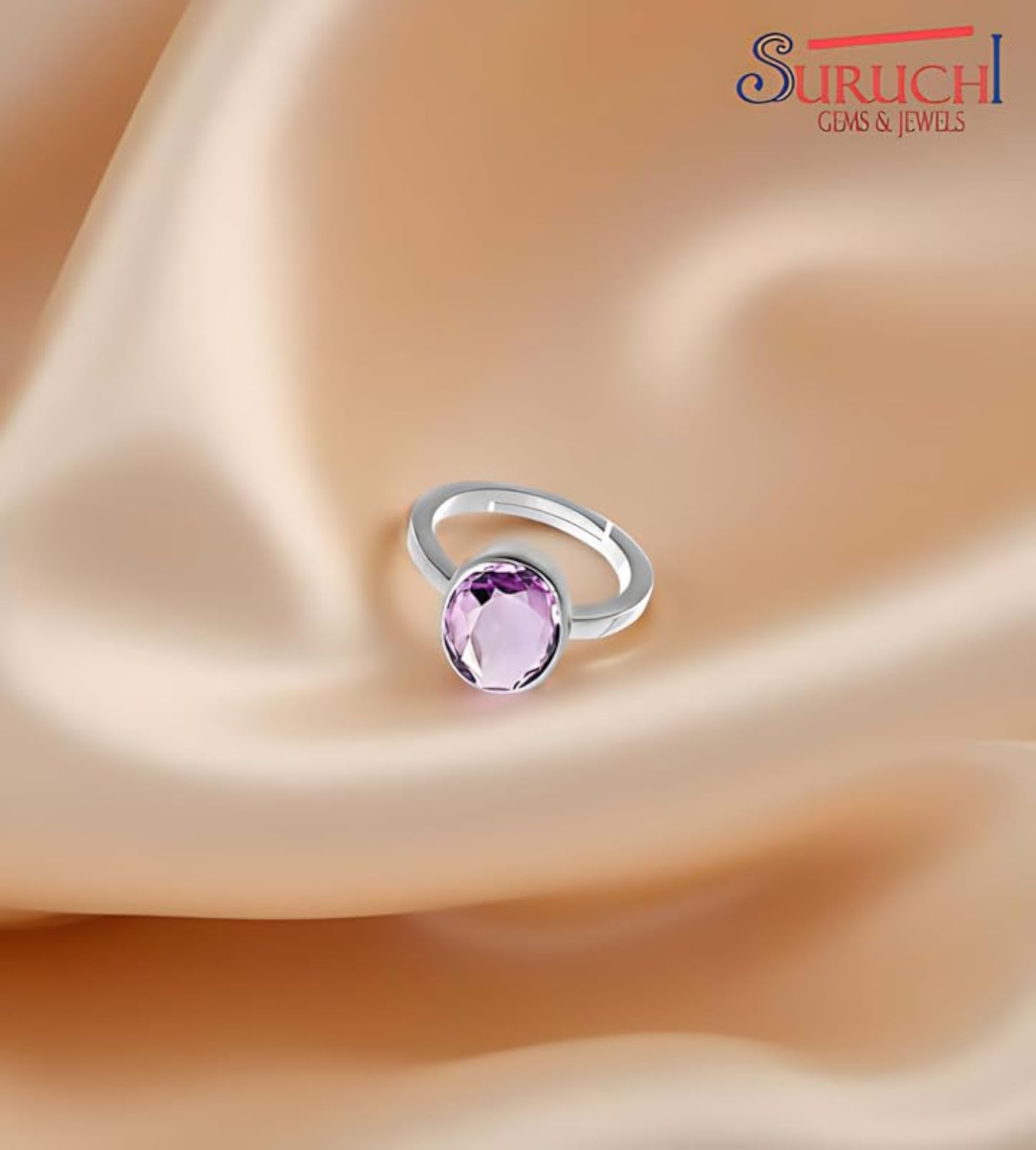Women's Amethyst 925 Sterling Silver Adjustable Ring, Astrological Gemstone