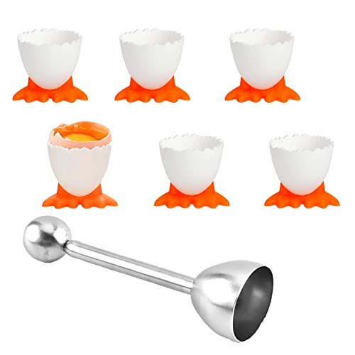 Ensemble de Coupe-Œuf Toqueur ouvre-Oeufs en Acier Inoxydable Oeuf Coque Remover pour Oeufs durs et Mous 6 Pièces...