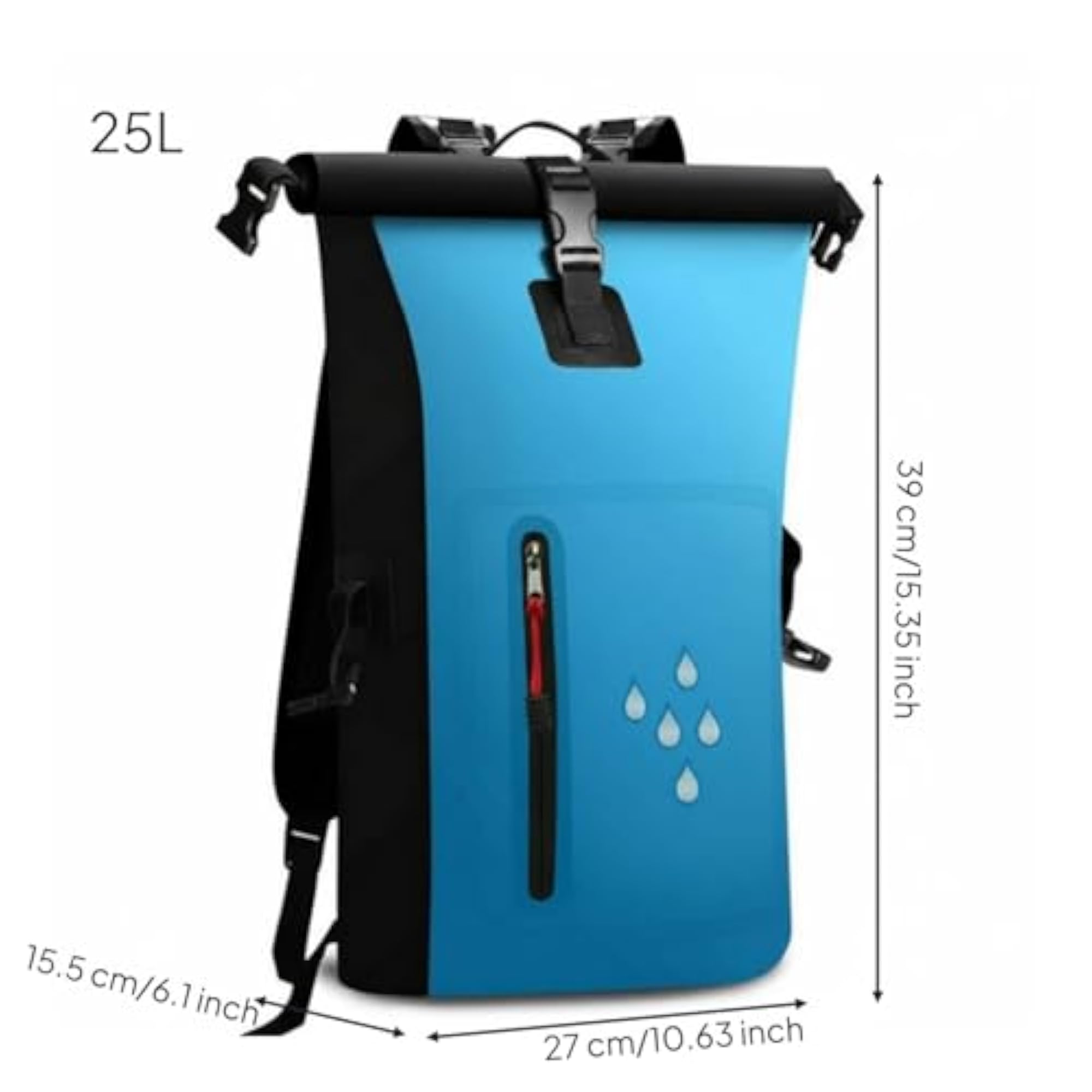 Women's Large Capacity Waterproof Dry Bag Backpack, Blue