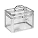 Vaultz Combination Lock Box, Clear Acrylic and Steel, 7.75 x 7.25 x 10 Inches, Clear (VZ00155)