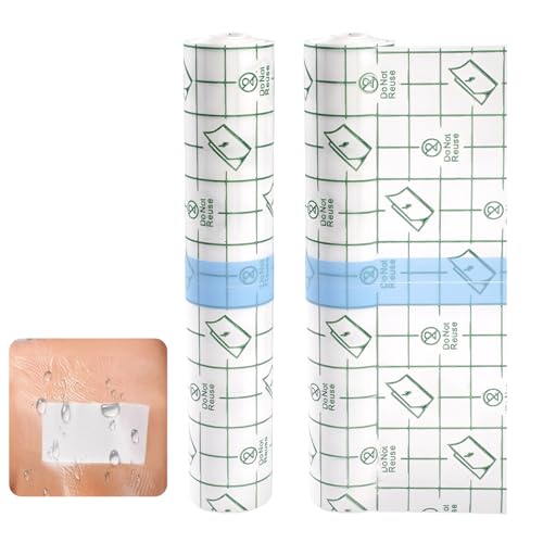 2 Volúmenes Heridas Impermeable Cinta,2mx15cm Vendaje Adhesivo Impermeable,Vendajes Adhesivo Elástico Transparente,Adhesivos para Tatuajes,Impermeable Médica Vendaje,para Deportes Natación Ducha