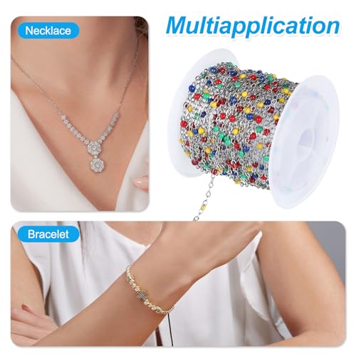Chaîne en acier inoxydable multicolore pour confectionner vos colliers et accessoires d'été
