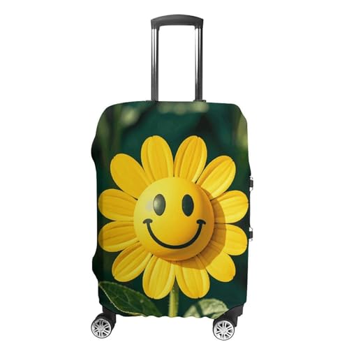 Suitcase Covers for Luggage Washable Luggage Cover Yellow Smiley Flower Luggages Wheel Covers Elastic Travel Carry On Suitcase Cover Travel Luggages Protector Sleeve Fit 29-32 Inch L