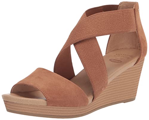 Dr. Scholl's Womens Barton Band Wedge Brown Microfiber 8.5 M