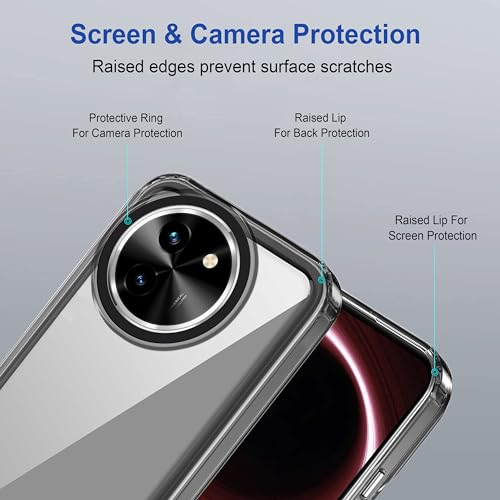 Image of Zapcase Back Case Cover for Vivo Y200i 5G | Compatible for Vivo Y200i 5G Back Cover | Case Cover with Camera Protection | (TPU + PC | Translucent Black)