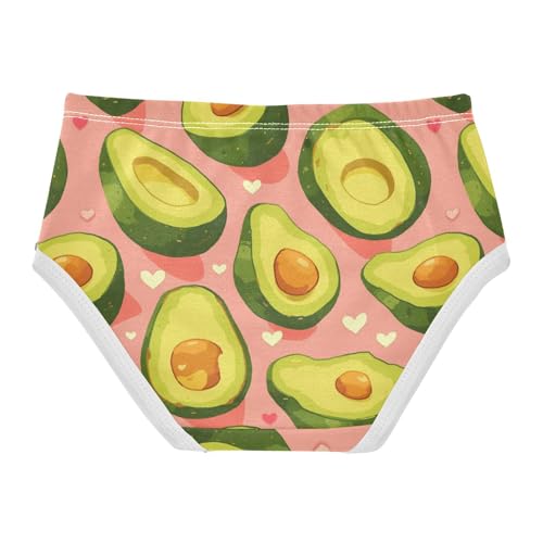 Wusikd Avocado Girls' Underwear Cotton Hearts Girls Briefs Soft Toddler Underwear 2T2