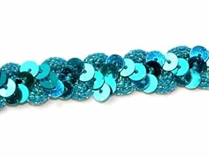 Minerva Crafts Türkis Paillettenband 14 mm