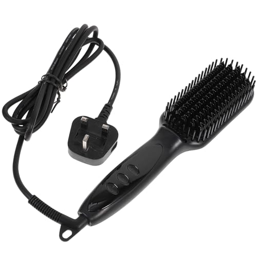 Peine alisador para barba con ajustes de temperatura, elemento calefactor PTC de calentamiento rápido, herramienta para alisar cabello y barba, diseño resistente al calor con dientes estrechos de alta densidad miniatura 1