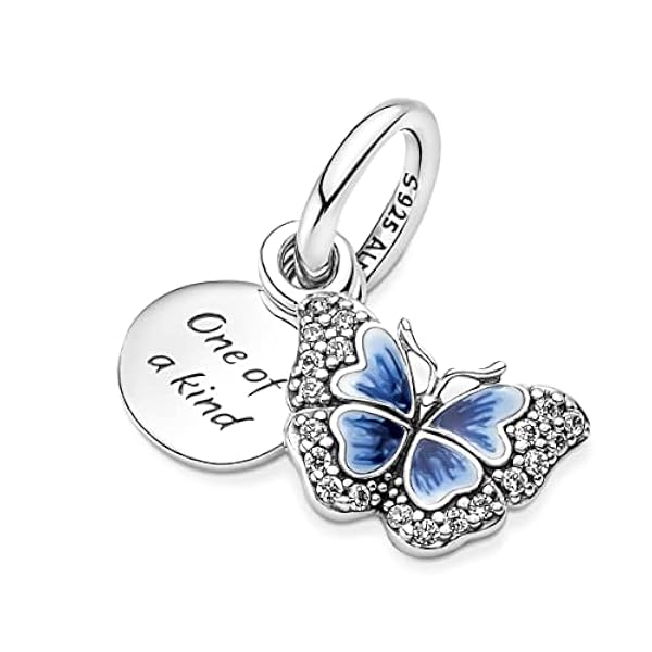 Pandora Charm Colgante Doble Mariposa Azul y Cita 790757C01