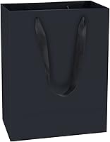 Vista 11 de HUAPRINT Paquete de 30 (10 juegos) bolsas de papel negras con asas, tamaños mixtos de 5.25 x 3.75 x 8 pulgadas, 8 x 5 x 10 pulgadas y 10 x 5 x 13