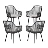 JOIVI Outdoor Patio Dining Chairs Set of 4, Woven Rattan Chairs with Armrest & Cushions Kitchen Wicker Dining Chairs with Iron Frame, Outdoor Seating for Outside, Lawn, Garden, Backyard, Indoor, Black 416QkUjiQ+L. SS100